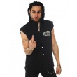 Dragstrip Clothing No Fear  Black Sl/Less Distressed Work Shirt